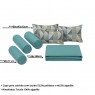 Kit Almofadas Cor Azul Turquesa para Bicama-Sofá