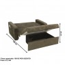 Sofá-Cama Daiane Suede Marrom/Linho Cinza com Estampado