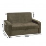 Sofá-Cama Daiane Suede Marrom/Linho Cinza com Estampado