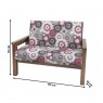 Sofá 2x1x1 Canela Madeira com Almofadas Fixas Com Mesa de Centro Imbuia