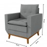 Poltrona Decorativa Zeus Linho