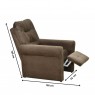 Poltrona do Papai Reclinável Clio Suede Pena Marrom/Suede Pena Cinza/Suede Pena Preto