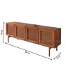 Buffet Madeira 4 Portas Palhinha Tingida 2,00m Vancouver Castanho