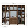 Guarda Roupa Casal Madeira Duplex 4 Portas Abrir com Cômoda Com Espelho Grécia 2,54m