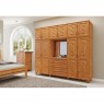 Guarda Roupa Casal Madeira Duplex 4 Portas Abrir com Cômoda Com Espelho Grécia 2,54m