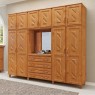 Guarda Roupa Casal Madeira Duplex 4 Portas Abrir com Cômoda Com Espelho Grécia 2,54m