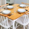 Conjunto de Mesa em Madeira Brisamar 1,10m com 4 Cadeiras Laca Branca/Mel