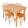 Conjunto de Mesa em Madeira Brisamar 1,10m com 4 Cadeiras Mel