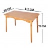 Conjunto de Mesa em Madeira Brisamar 1,10m com 4 Cadeiras Mel