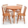Conjunto de Mesa em Madeira Redonda 0,90m Brisamar com 4 Cadeiras Mel