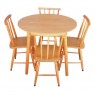 Conjunto de Mesa em Madeira Redonda 0,90m Brisamar com 4 Cadeiras Mel