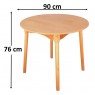 Conjunto de Mesa em Madeira Redonda 0,90m Brisamar com 4 Cadeiras Mel