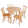 Conjunto de Mesa em Madeira Redonda 0,90m Brisamar com 4 Cadeiras Mel