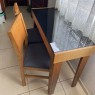 Mesa em Madeira Extensível Aparador Vidro Preto 1,10m Top