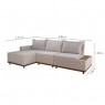 Sofá Living com Chaise 4 Lugares 2,88m Zurique Linho Bege