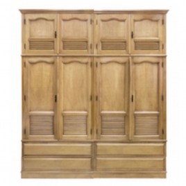 Guarda Roupa Casal Madeira 2,05m Duplex 4 Portas Abrir 4 Gavetas Veneziana