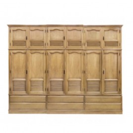 Guarda Roupa Casal Madeira Duplex 6 Portas Abrir 3,05m 6 Gavetas Veneziana