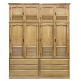 Guarda Roupa Casal Madeira Duplex 4 Portas Abrir 2,05m 6 Gavetas Veneziana