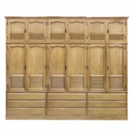 Guarda Roupa Casal Madeira Duplex 6 Portas Abrir 3,05m 9 Gavetas Veneziana