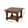 Mesa de Centro Madeira Quadrada 0,60x0,60m Viola Imbuia