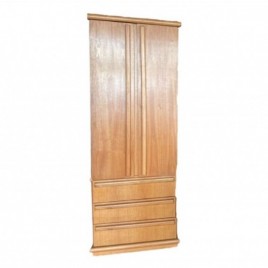 Guarda Roupa Solteiro Madeira 2 Portas de Abrir 0,85m 3 Gavetas Camiseiro