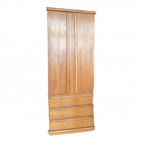 Guarda Roupa Solteiro Madeira 2 Portas de Abrir 0,85m 3 Gavetas Camiseiro