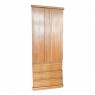 Guarda Roupa Solteiro Madeira 2 Portas de Abrir 0,85m 3 Gavetas Camiseiro