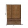 Guarda-Roupa Solteiro Madeira 3 Portas de Abrir 1,50m 6 Gavetas Camiseiro