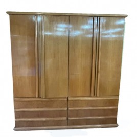 Guarda-Roupa Casal Madeira 4 Portas de Abrir 1,65m 6 Gavetas Camiseiro