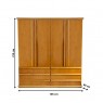 Guarda-Roupa Casal Madeira 4 Portas de Abrir 2,00m 6 Gavetas Camiseiro