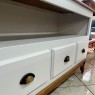 Rack Madeira 3 Gavetas 1,20m Marselha Branco/Amêndoa