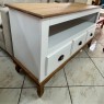 Rack Madeira 3 Gavetas 1,20m Marselha Branco/Amêndoa