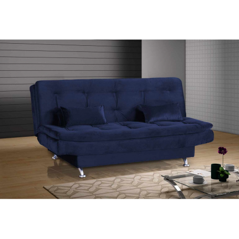 Sofá-Cama Salomé Suede Marrom/Cinza/Bege/Azul