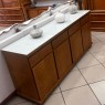 Buffet Berlim 4 Portas 4 Gavetas 1,80m Tampo de Vidro Branco/Preto Cor Imbuia