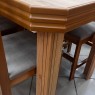 Conjunto de Mesa Viena 1,20m Tampo de Madeira com 4 Cadeiras Tecidos Diversos Imbuia Clara