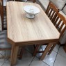 Conjunto de Mesa Viena 1,20m Tampo de Madeira com 4 Cadeiras Tecidos Diversos Imbuia Clara