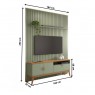 Rack com Painel Ripado para TV 75 polegadas 1,84m Sirius Verde Alecrim/ Cinamomo