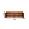 Buffet Berlim 4 Portas 4 Gavetas 1,80m Tampo de Vidro Branco/Preto Cor Imbuia
