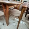Conjunto de Mesa Milão 1,80m Tampo de Madeira com Metálico Dourado com 6 Cadeiras Axis Mel