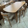 Conjunto de Mesa Milão 1,80m Tampo de Madeira com Metálico Dourado com 6 Cadeiras Axis Mel