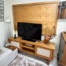 Rack com Painel para TV 65´ Madeira 2 Portas Com Palhinha com Detalhes em Metal 1,73m Nápoles Mel