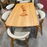 Conjunto de Mesa 1,80m Tampo de Madeira Vênus com 6 Cadeiras Amêndoa