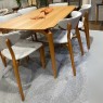 Conjunto de Mesa 1,80m Tampo de Madeira Vênus com 6 Cadeiras Amêndoa