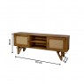 Rack com Painel para TV 65´ Madeira 2 Portas Com Palhinha com Detalhes em Metal 1,73m Nápoles Mel