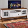 Rack Madeira 2 Gavetas 2 Portas 1,95m Hannover Branco/Imbuia
