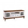 Rack Madeira 2 Gavetas 2 Portas 1,95m Hannover Branco/Imbuia