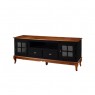 Rack Madeira 2 Gavetas 2 Portas 1,95m Hannover Preto/Imbuia