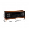 Rack Madeira 2 Gavetas 2 Portas 1,95m Hannover Preto/Imbuia