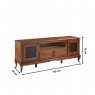 Rack Madeira 2 Portas de Vidro 2 Gavetas 2 Prateleiras Vidro 1,95m Luan Imbuia
