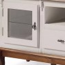 Rack Madeira 2 Portas de Vidro 2 Gaveta 2 Prateleiras Vidro 1,95m Luan Branco/Imbuia